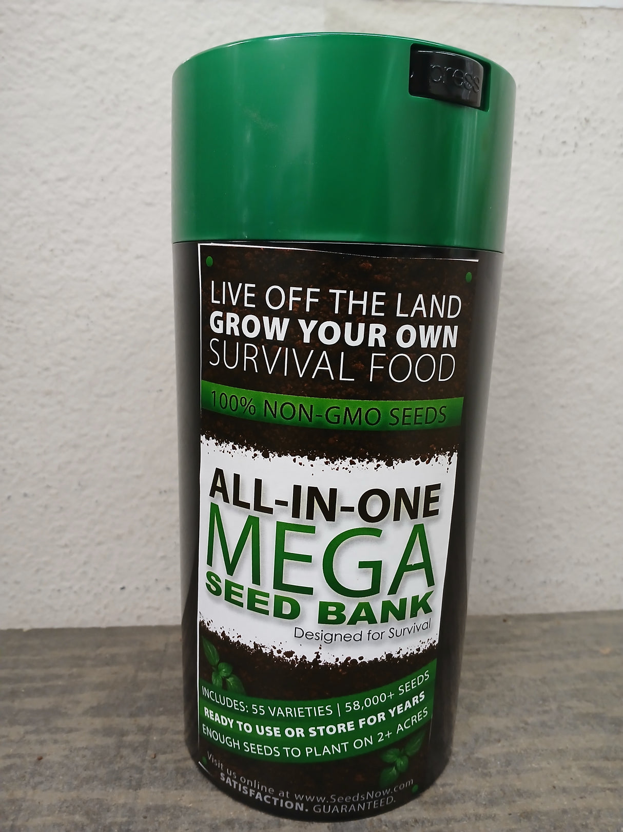 SEED BANK FOR SURVIVAL WITH LARGE BLACK SEED STORAGE VAULT